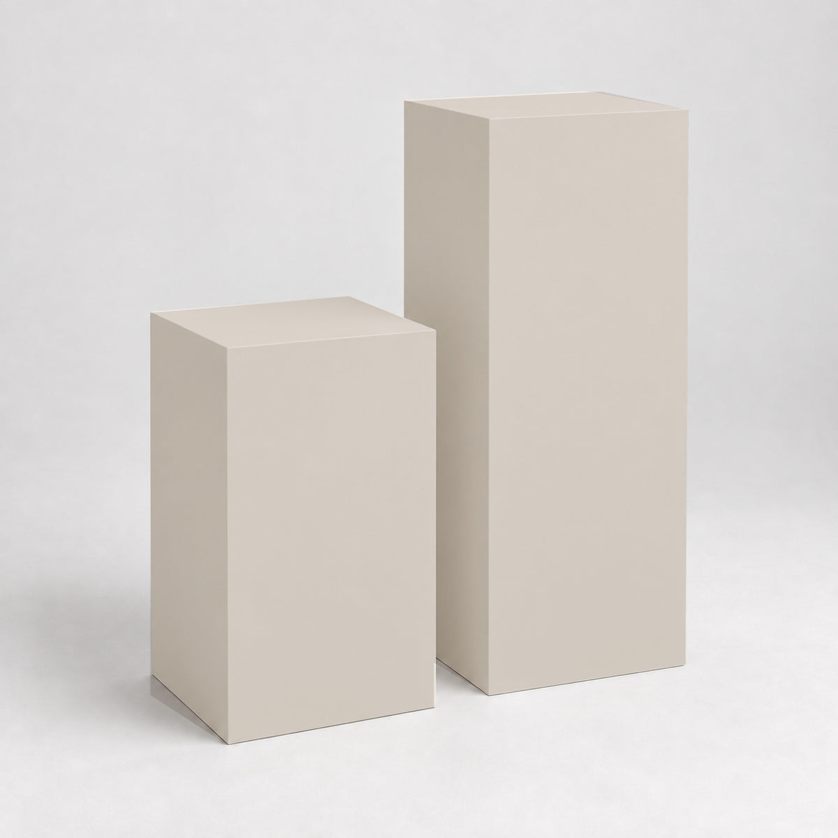 Painted Display Pedestal Pair in Modern Gray SW 7632; representative color rendering.