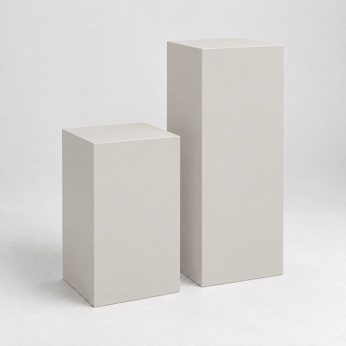 Painted Display Pedestal Pair in Crushed Ice SW 7647; representative color rendering.