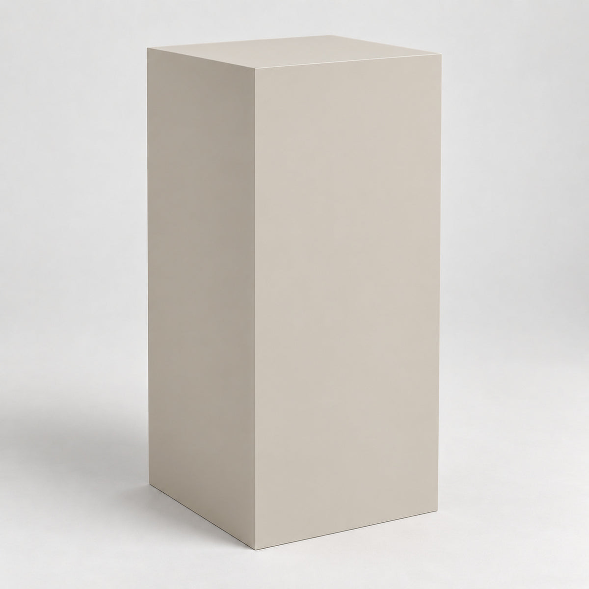 Painted Display Pedestal in Worldly Gray SW 7043; representative color rendering.
