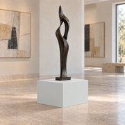 Olympus White SW 6253 painted display pedestal in a 01 low gallery squat setting; representative room rendering.