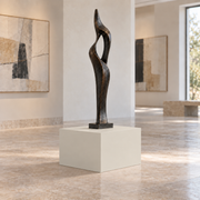 Natural Choice SW 7011 painted display pedestal in a 01 low gallery squat setting; representative room rendering.