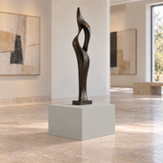 Passive SW 7064 painted display pedestal in a 01 low gallery squat setting; representative room rendering.