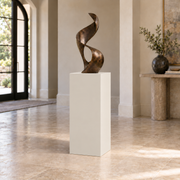 Aesthetic White SW 7035 painted display pedestal in a 03 mid foyer narrow setting; representative room rendering.