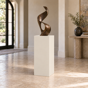 Shoji White SW 7042 painted display pedestal in a 03 mid foyer narrow setting; representative room rendering.