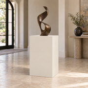 Shoji White SW 7042 painted display pedestal in a 03 mid foyer setting; representative room rendering.